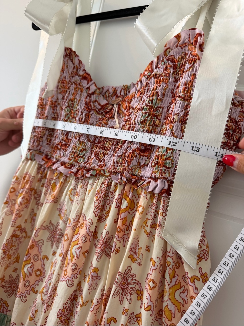 Free People Bluebell Maxi Multi Print Dress with Satin Ties - Picture 8 of 8